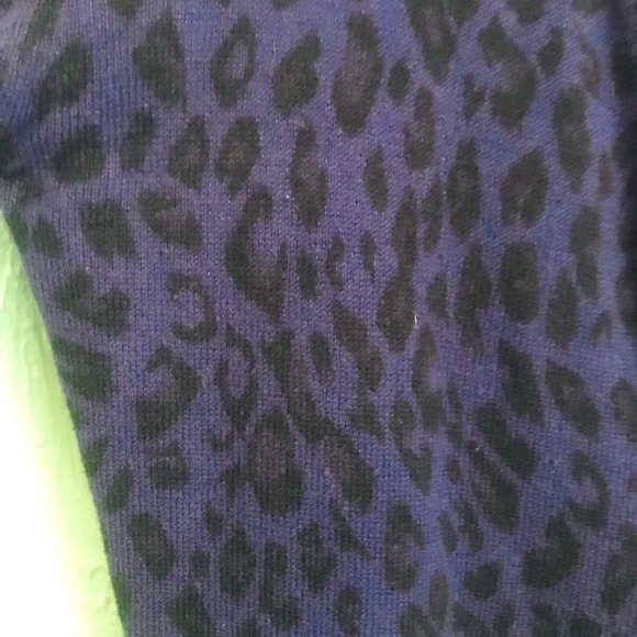 Navy Blue Leopard Print Button Front Cardigan H&M size 4 - Picture 3 of 5